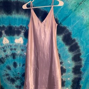 Lavender silk slip dress